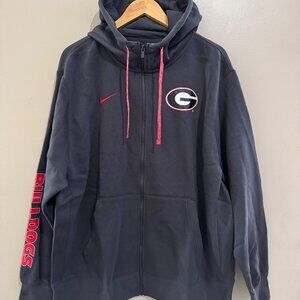 Nike UGA Georgia Bulldogs Football Team Issue PE Sideline FZ Hoodie Grey Men XL